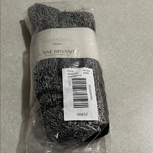 Lane Bryant Black and Gray Boot Socks - 2 Pairs